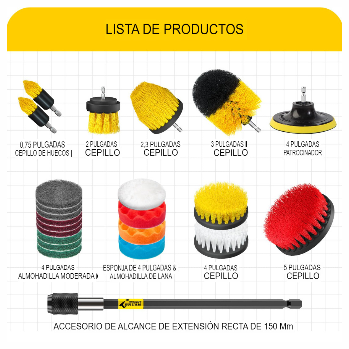 Set 21 PCS de Cepillo Para Taladros